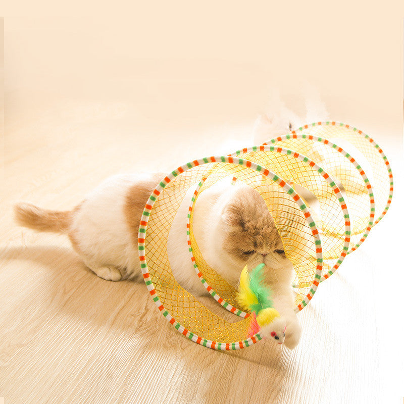 Unleash Your Cat's Playtime Potential with Our Foldable Pet Tunnel Toy